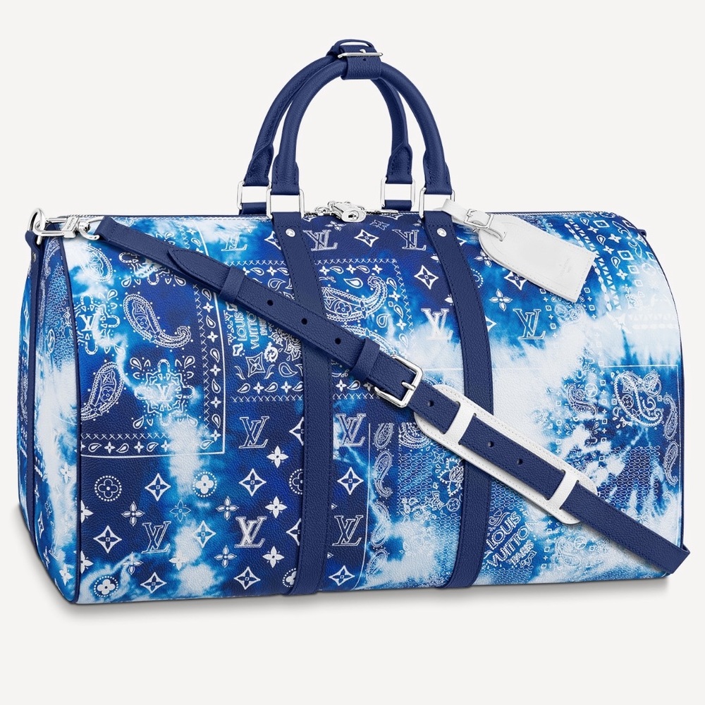 Louis Vuitton Leather Bandana Print Limited Edition Keepall 50B Duffle Bag